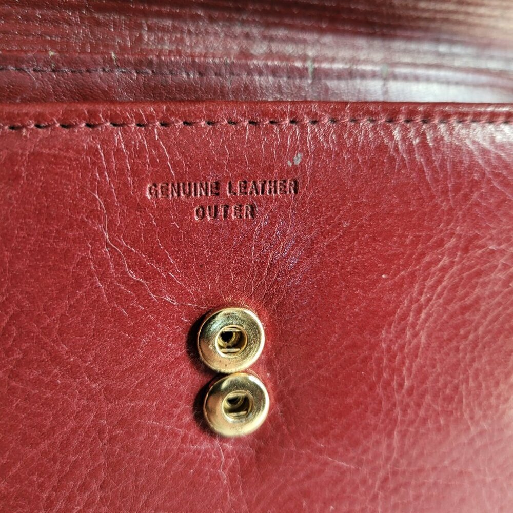VINTAGE FOSSIL GENUINE LEATHER RED WALLET - Picture 4 of 8